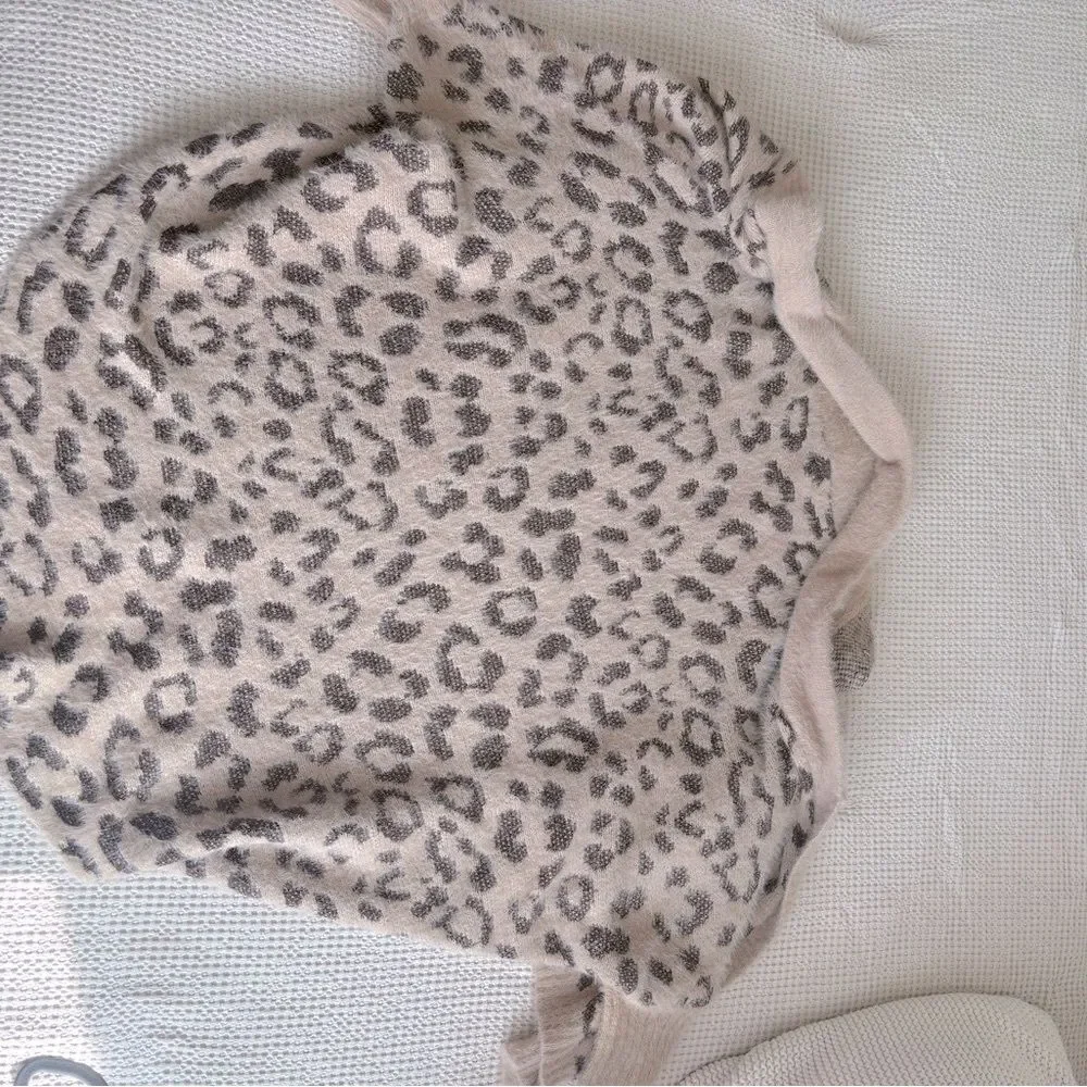 Anthropologie Animal Print Cardigan in Beige and Black